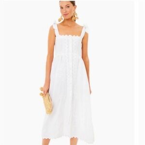 Juliet Dunn White Scalloped cover up dress